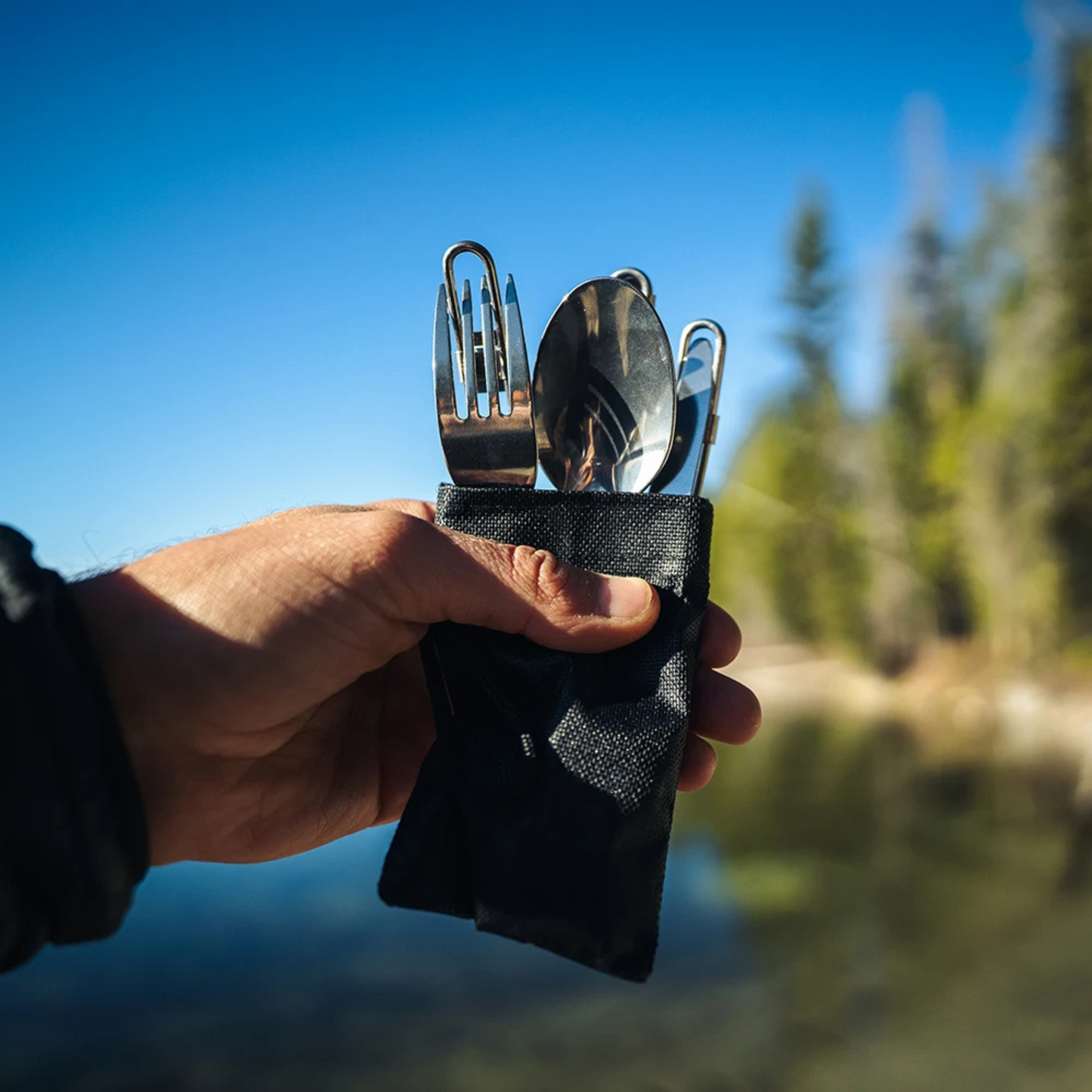 CampMate Fold – Faltbares Edelstahl-Besteckset (3-teilig)