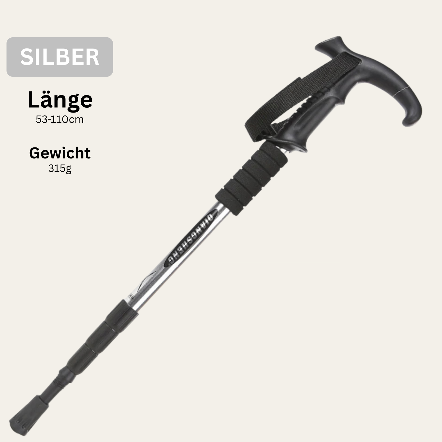 Alpenstab T-Fold – Faltbarer Trekkingstock mit T-Griff, verstellbar & robust für Wandern & Bergtouren