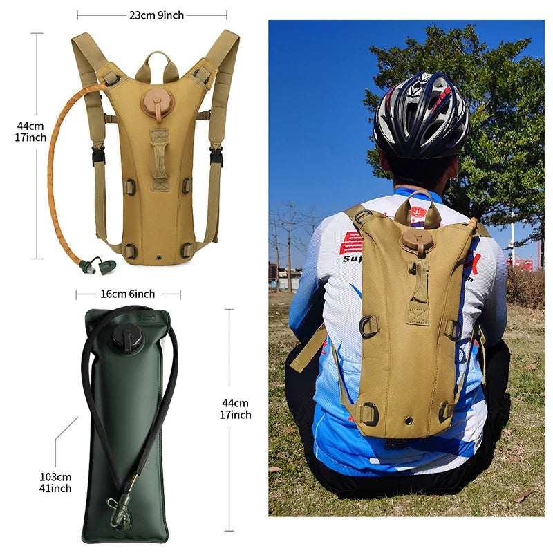 AbenteuerDurst – Leichter Trinkrucksack mit 3L Trinkblase & Rückenfach