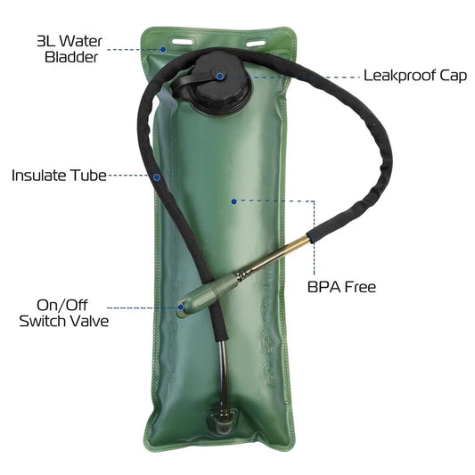 3L Trinkblase „Dauerläufer“ – Mit Isoliertem Trinkschlauch & Weitem Einfüllverschluss
