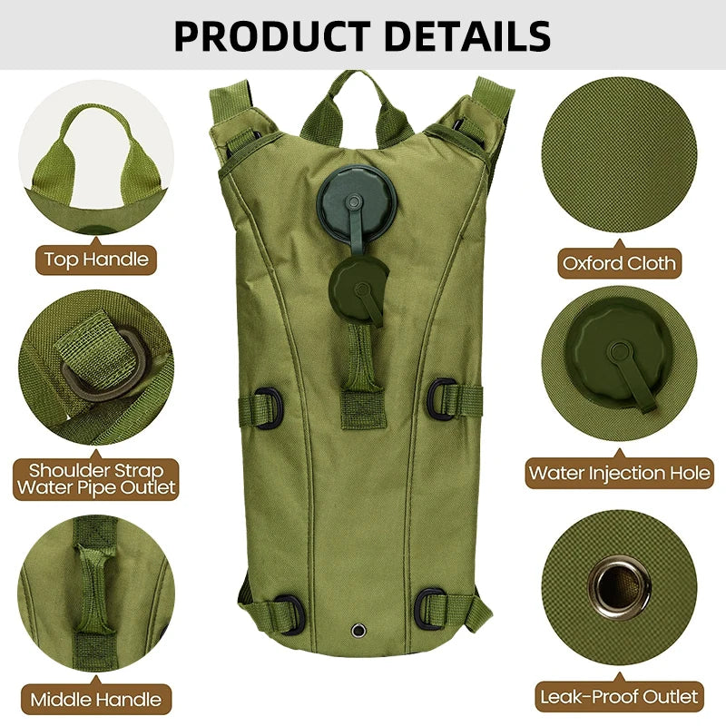 AbenteuerDurst – Leichter Trinkrucksack mit 3L Trinkblase & Rückenfach