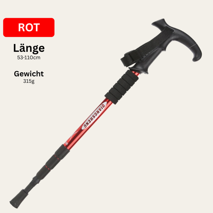 Alpenstab T-Fold – Faltbarer Trekkingstock mit T-Griff, verstellbar & robust für Wandern & Bergtouren