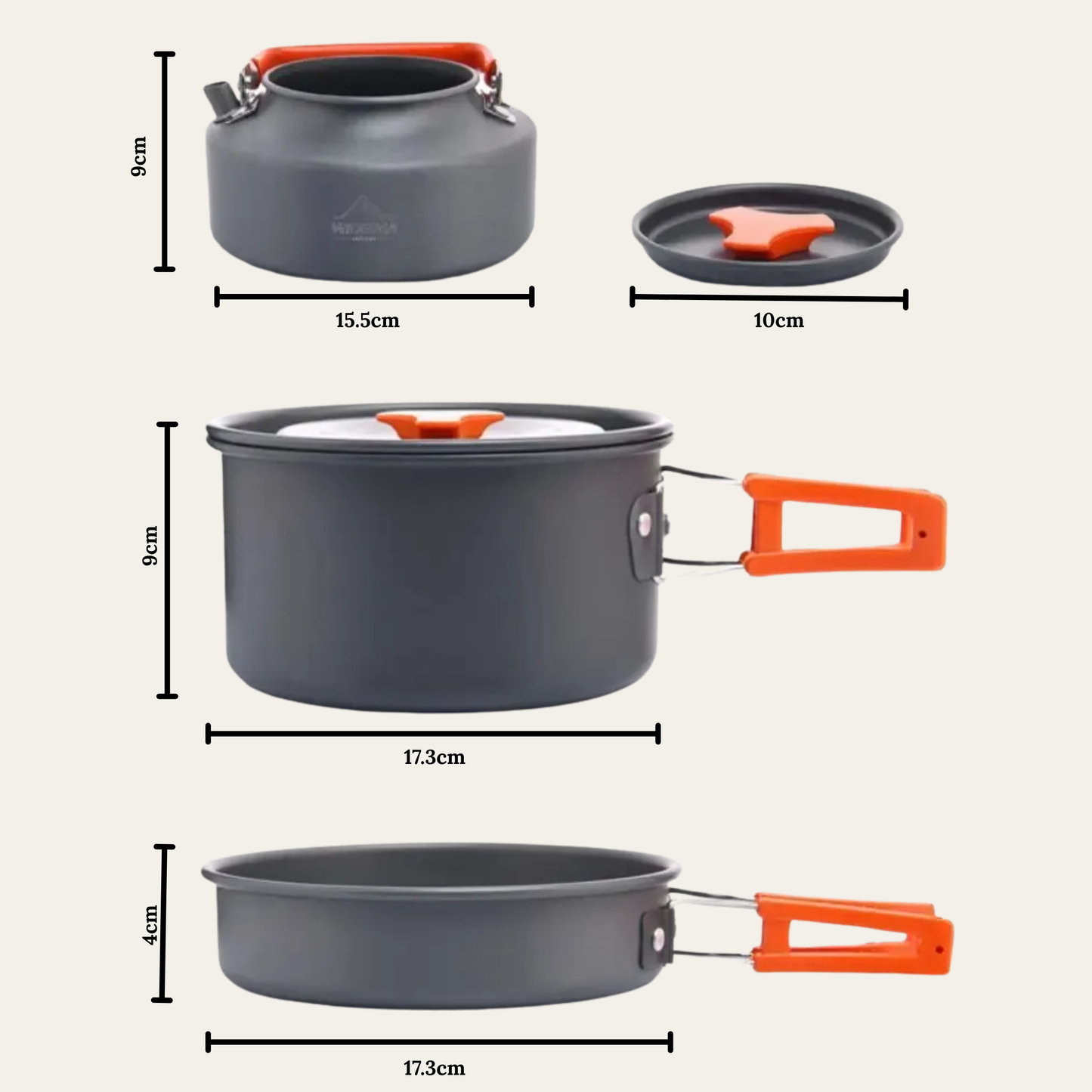 Widesea CookMate – Faltbares Outdoor-Kochgeschirr-Set aus Aluminium (850g)