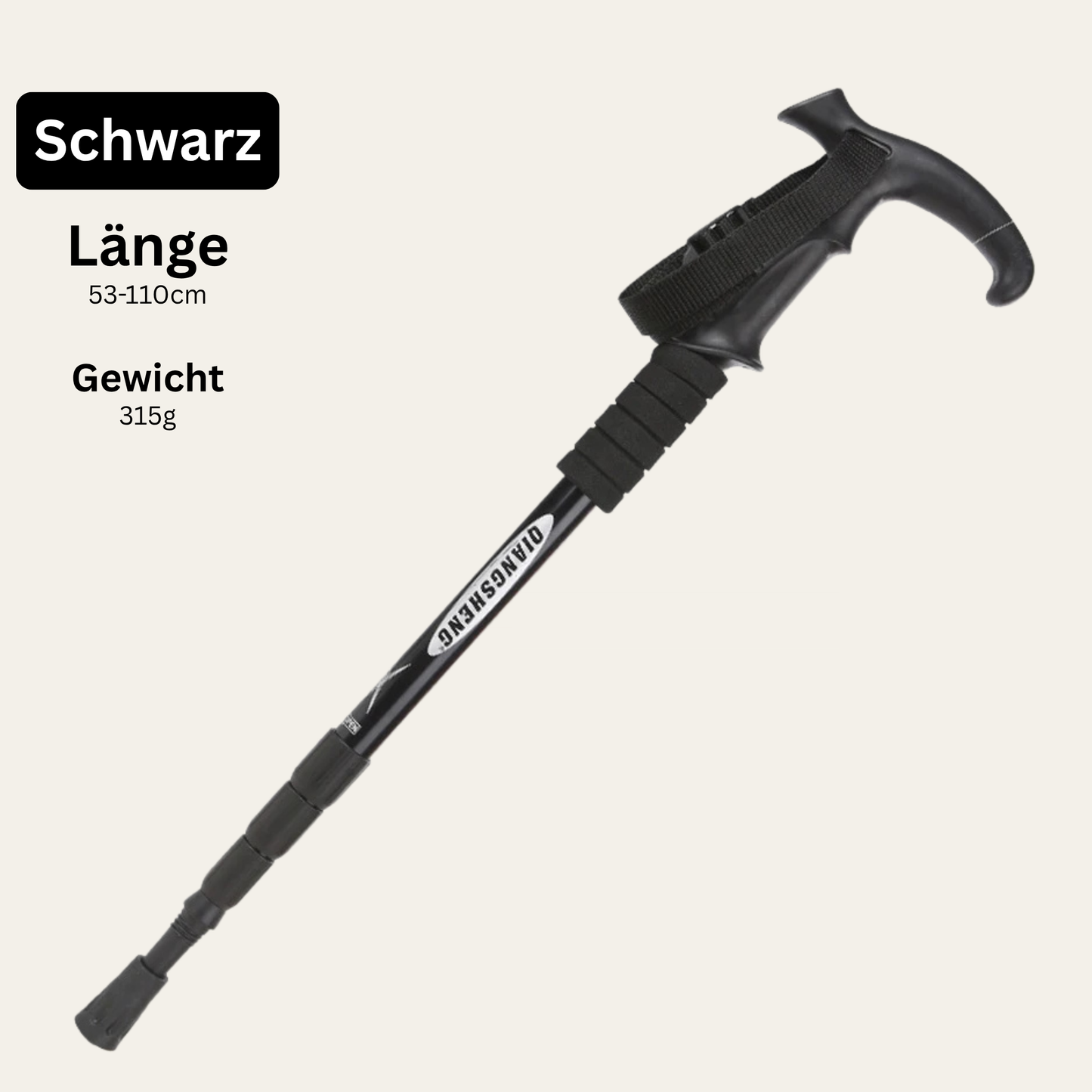 Alpenstab T-Fold – Faltbarer Trekkingstock mit T-Griff, verstellbar & robust für Wandern & Bergtouren