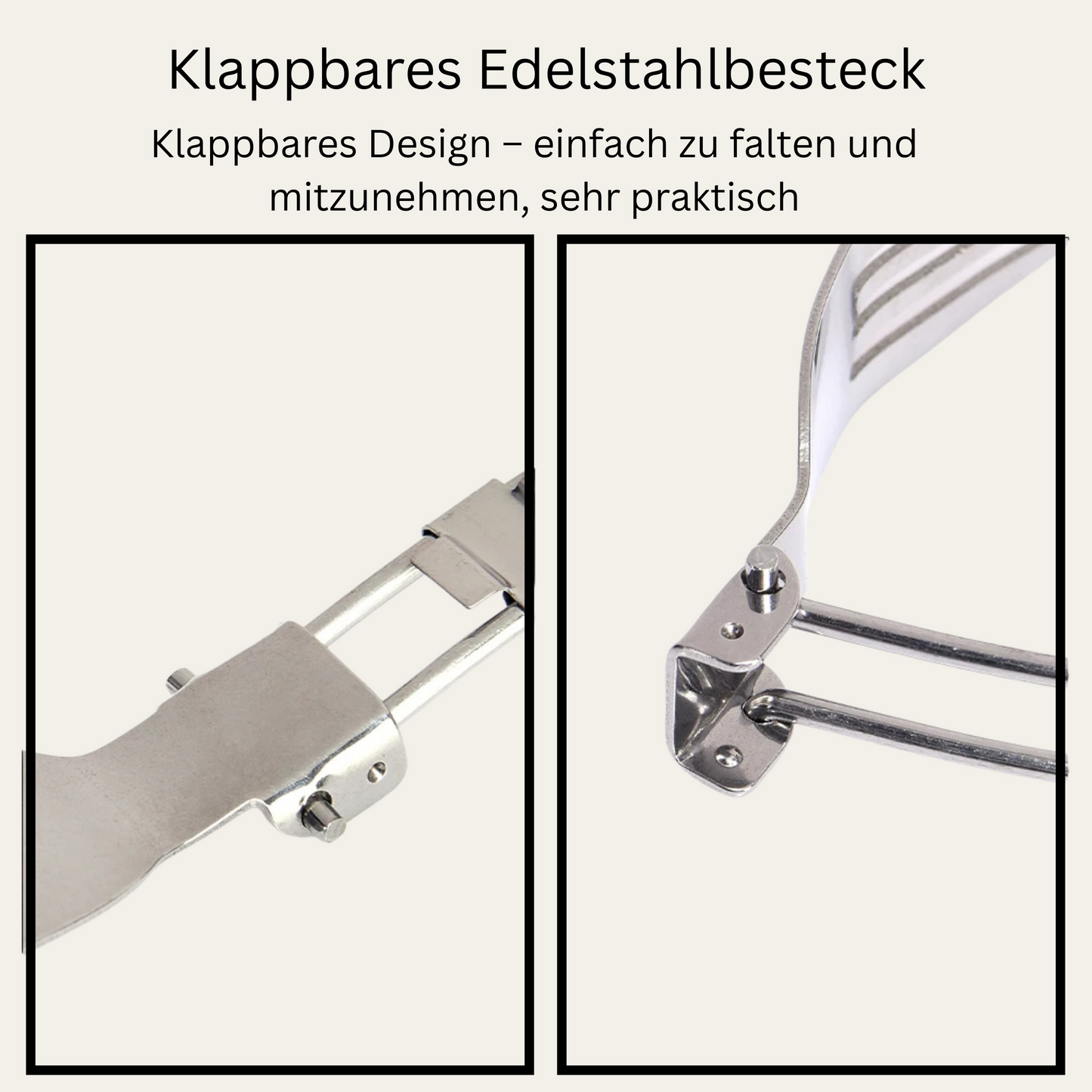 CampMate Fold – Faltbares Edelstahl-Besteckset (3-teilig)