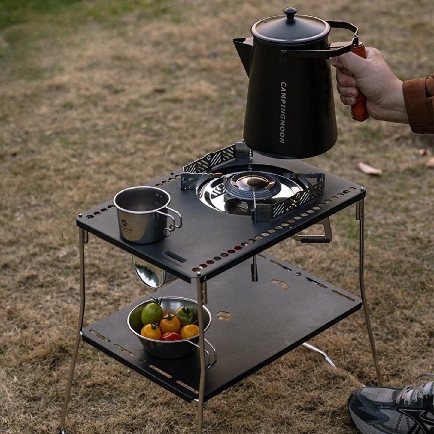 FlameTitan Pro – Faltbarer Hochleistungs-Gaskocher mit Windschutz (3,3 kW)