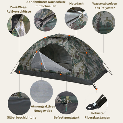 Blitzkuppel – Leichtes Pop-Up Zelt für 1–2 Personen, wetterfest & sofort einsatzbereit