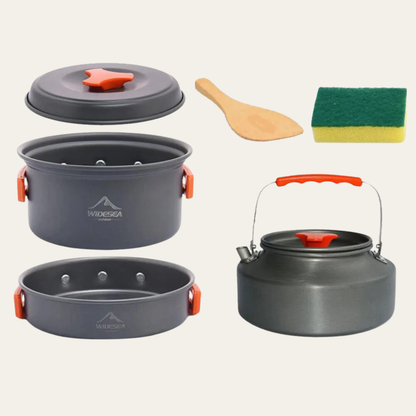 Widesea CookMate – Faltbares Outdoor-Kochgeschirr-Set aus Aluminium (850g)