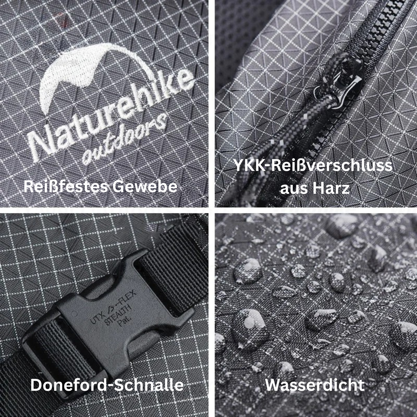 Rocktrail Pro – Ultraleichter Wanderrucksack (40–60L) aus reißfestem Nylon mit Regenschutz