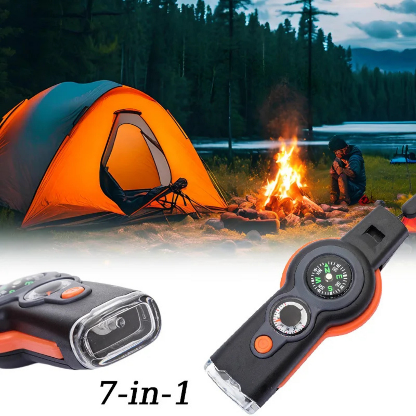 Survivor 7in1 Signalpfeife“ – Multifunktionales Outdoor-Gadget