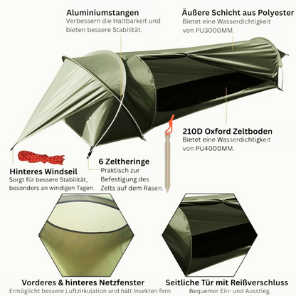 Ridgecamp Solo – Ultraleichtes 1‑Personen-Zelt mit Aluminiumgestänge