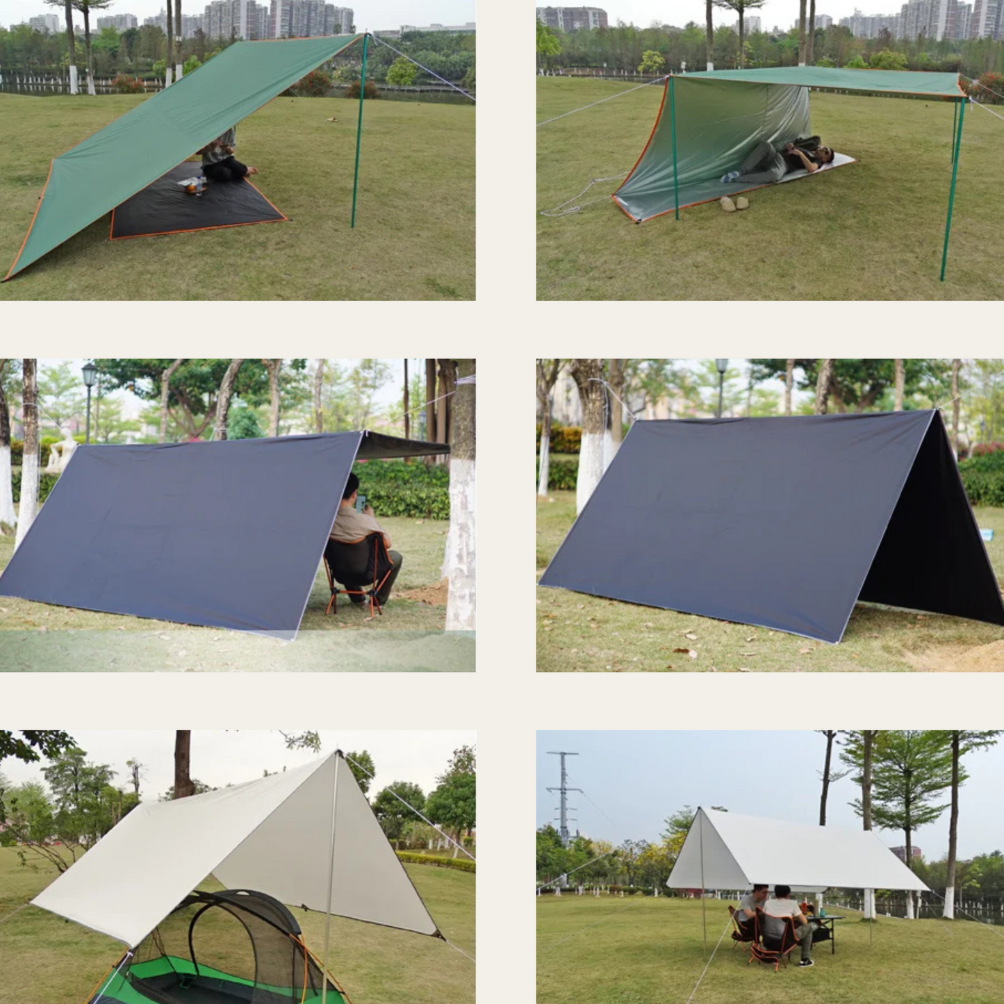 Skyshield Octa – Ultraleichte Camping-Plane mit UV- & Regenschutz, 9–12 m² Abdeckung für Outdoor & Zeltüberdachung