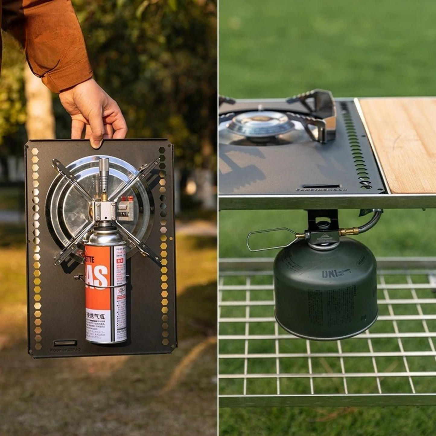 FlameTitan Pro – Faltbarer Hochleistungs-Gaskocher mit Windschutz (3,3 kW)