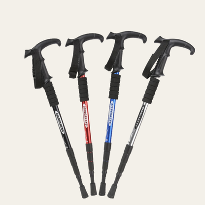 Alpenstab T-Fold – Faltbarer Trekkingstock mit T-Griff, verstellbar & robust für Wandern & Bergtouren