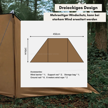 Windguard Flex – Robuster Outdoor-Windschutz, faltbar & wetterfest für Strand, Camping & Picknick