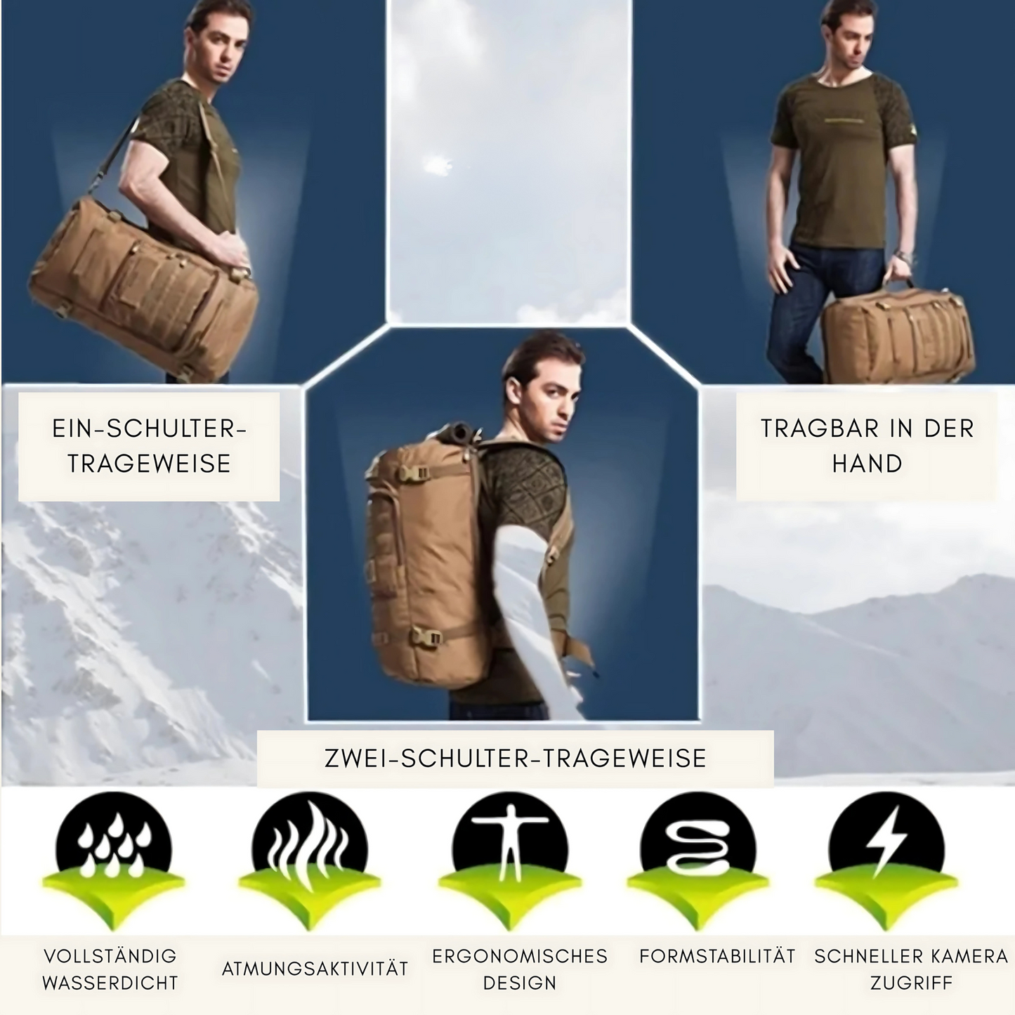 RangerPack X55 – Robuster Canvas-Taktikrucksack mit Schultergurt