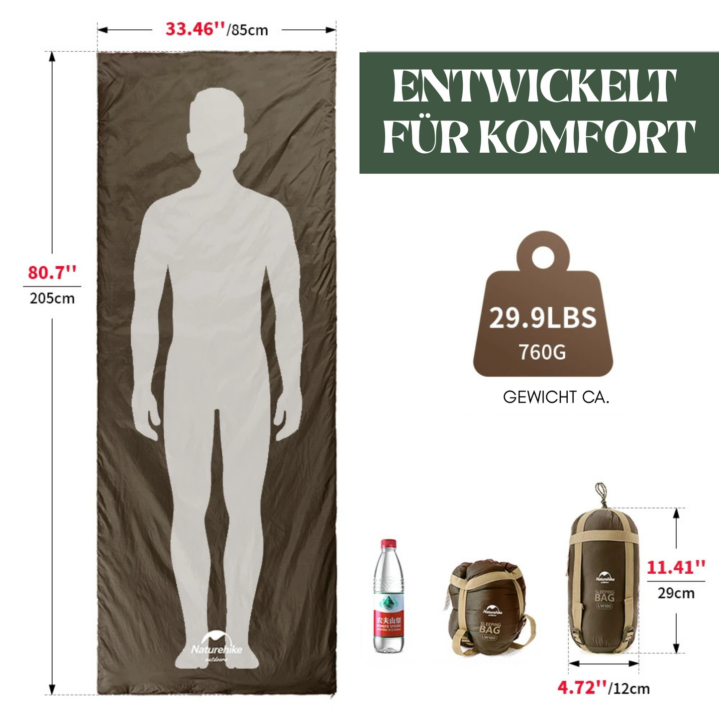 Nebelrolle Lite – Ultraleichter Schlafsack für milde Nächte, kompakt & atmungsaktiv