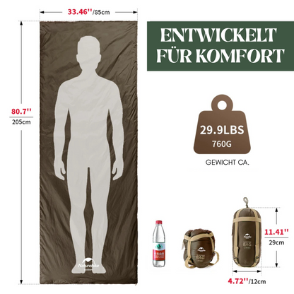 Nebelrolle Lite – Ultraleichter Schlafsack für milde Nächte, kompakt & atmungsaktiv