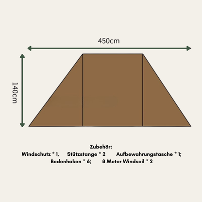 Windguard Flex – Robuster Outdoor-Windschutz, faltbar & wetterfest für Strand, Camping & Picknick