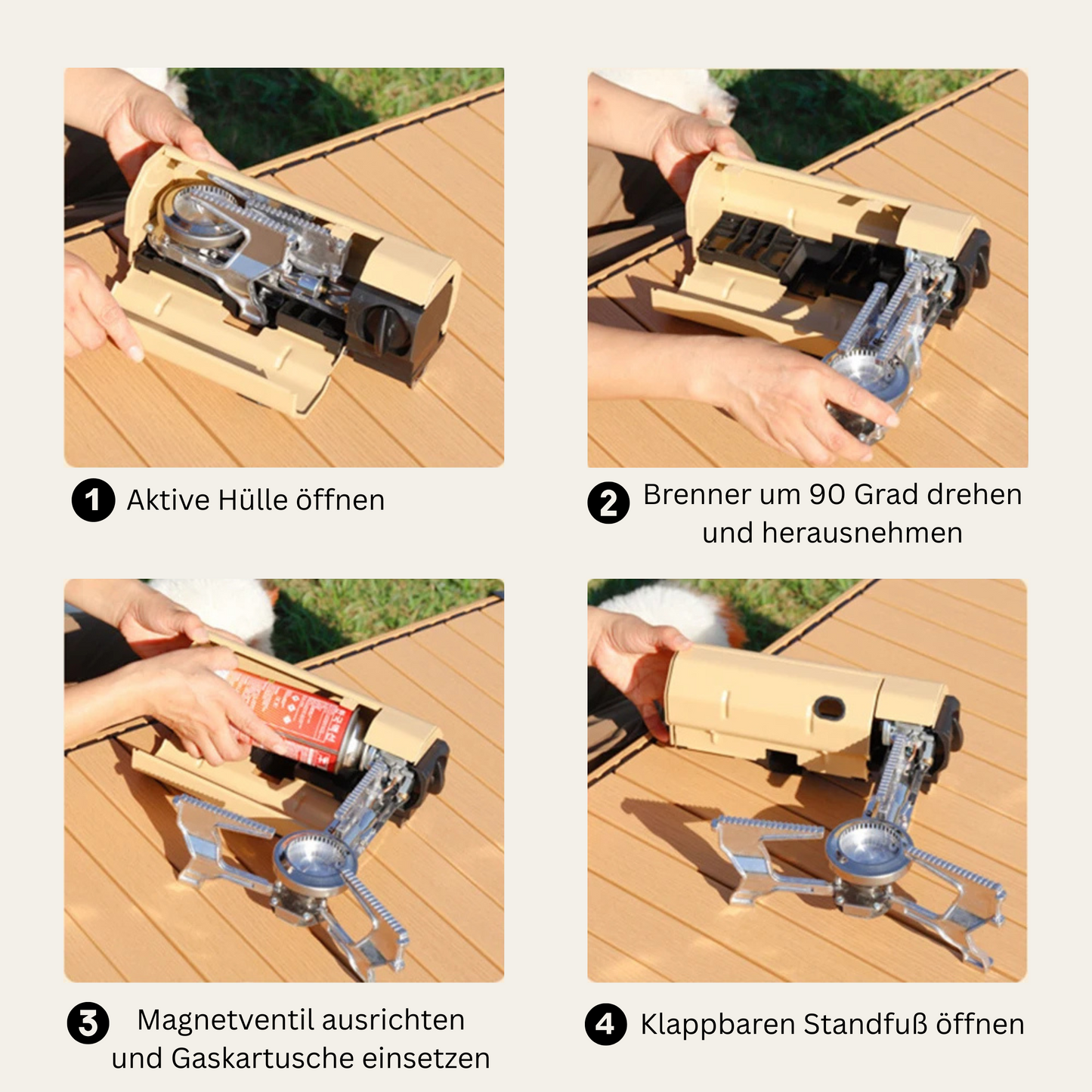 FireNest Fold – Faltbarer Gaskocher mit Zündsicherung & 2600W Leistung
