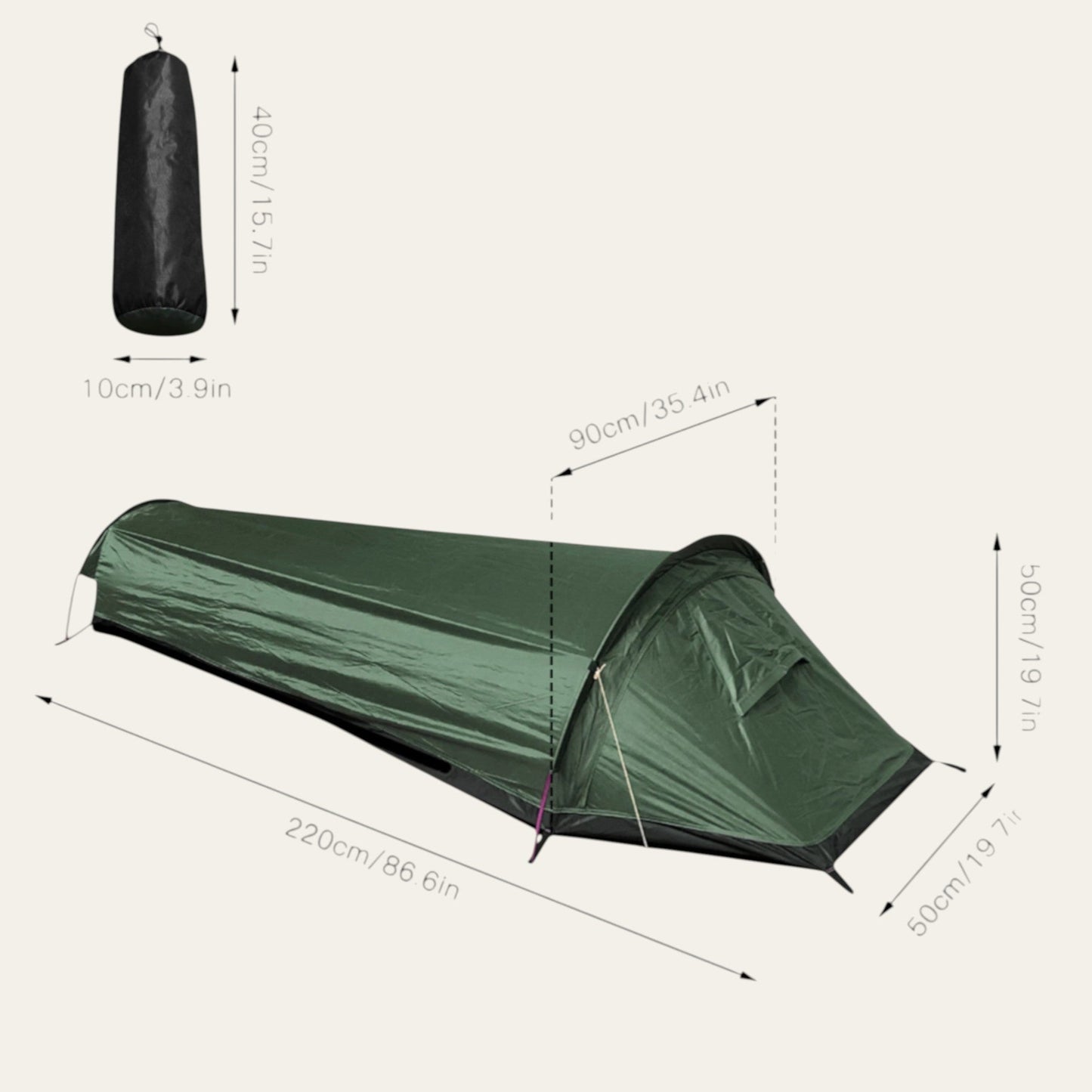Wanderhülle Solo – Ultraleichtes 1-Personen-Zelt, wasserdicht & atmungsaktiv