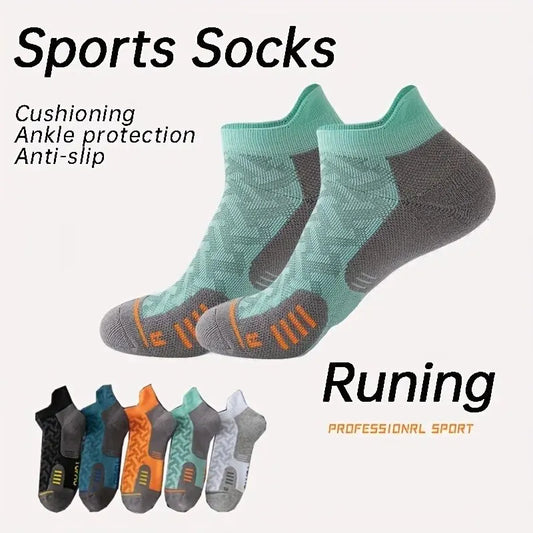 1/2/3Pairs Professional Marathon Running Sock Outdoor Sports Fitness Thickened Cushioned Short Tube Low Cut Boat Ankle Socks
