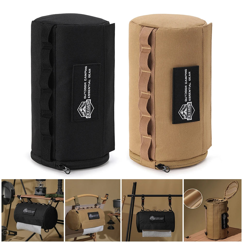 Tragbare wasserdichte Outdoor-Taschentuchbox aus Polyester - Hängender Serviettenhalter für Picknick, Camping und Wandern