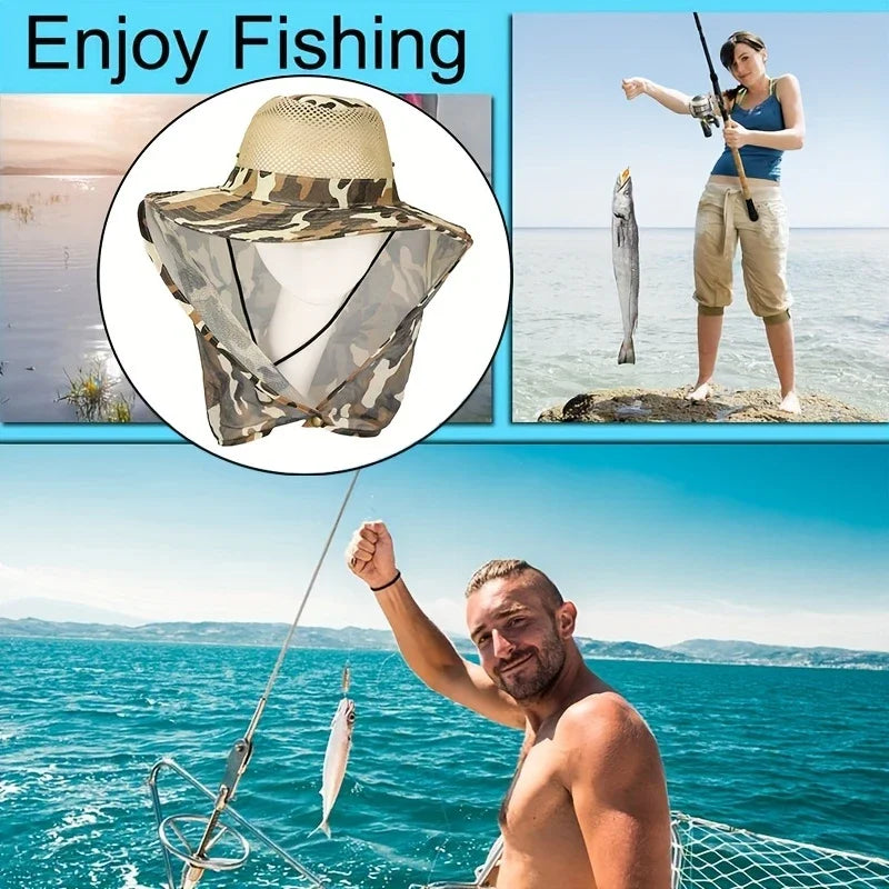 Camouflage SunShield – Atmungsaktiver Outdoor-Hut mit Nackenschutz