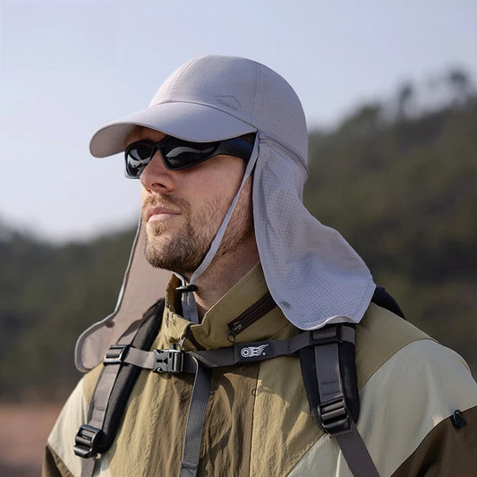 1Pcs Summer Sun Protection Baseball Cap with Detachable Neck Flap  360° Visor Hat for Mens Outdoor Hiking Fishing Shawl Sun Hats