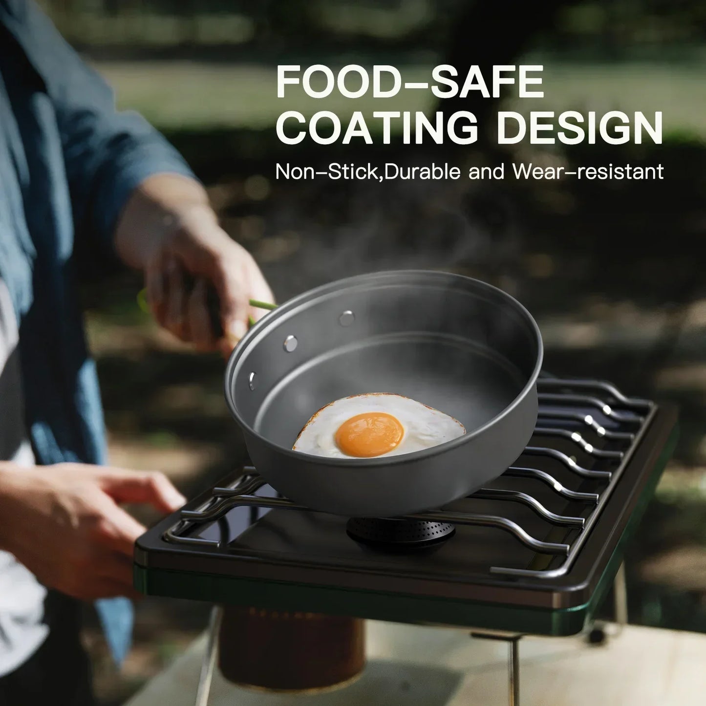 Lixada Portable Outdoor Tableware Camping Cookware 2-3 People Multifunctional Portable Cooking Set for Outdoor Stove