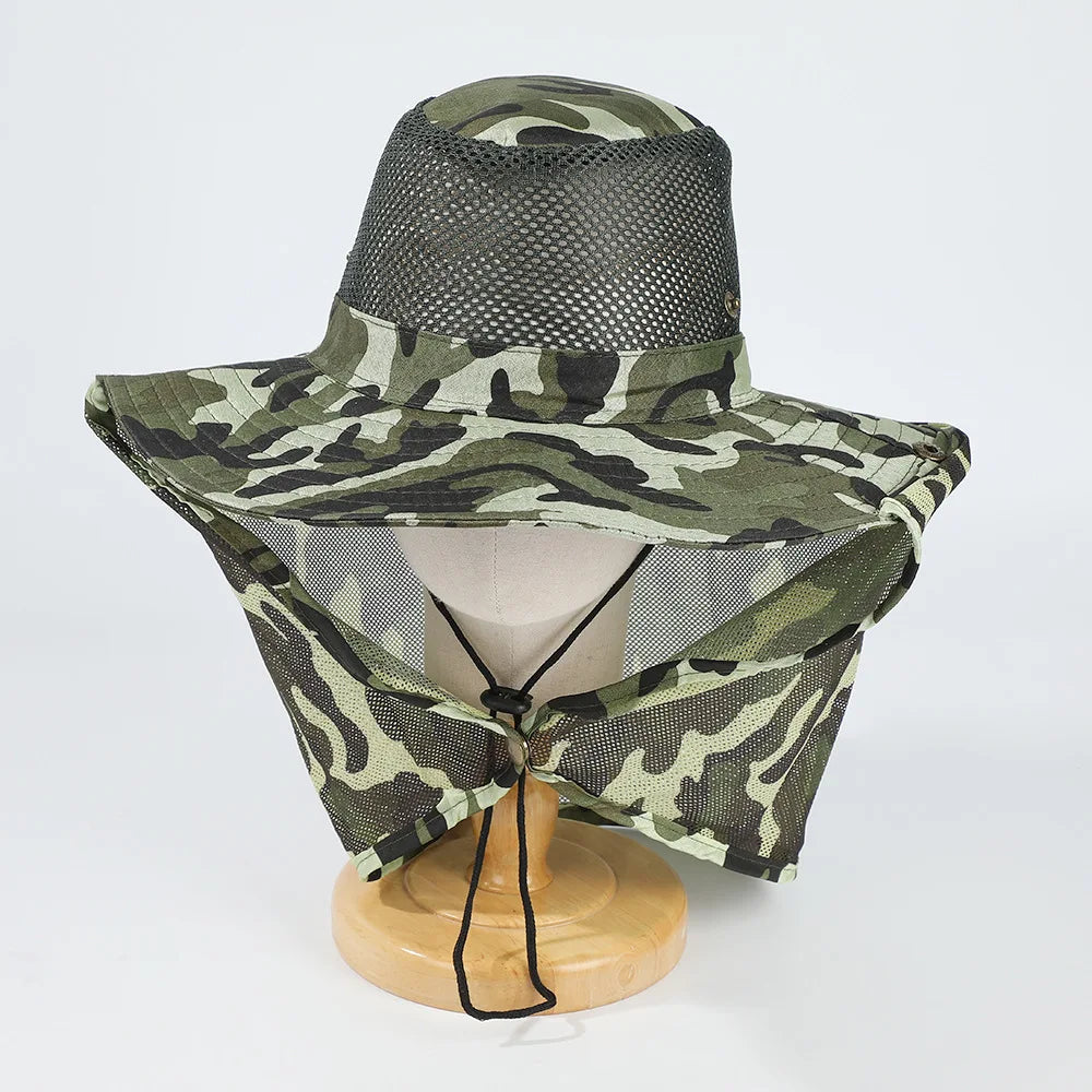 Camouflage SunShield – Atmungsaktiver Outdoor-Hut mit Nackenschutz