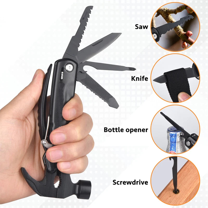 Multitool Hammer 12-in-1 – Dein Outdoor-Helfer für jede Lage!