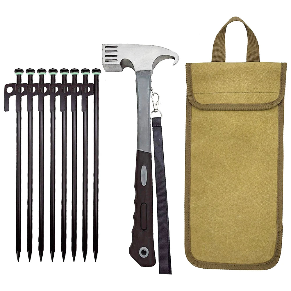 Heavy-Duty Tent Peg & Hammer Kit – Das Komplettset für stabile Outdoor-Abenteuer