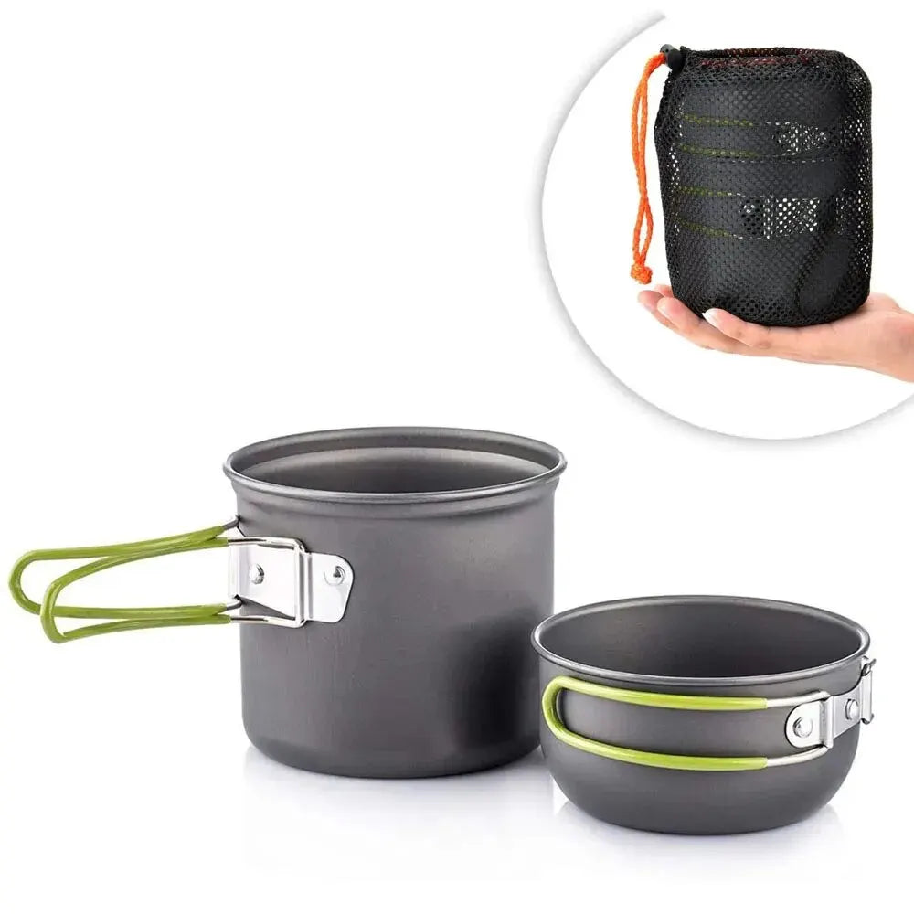 Ultraleichtes Camping Kochgeschirr Set – Mess Kit für Outdoor-Aktivitäten wie Wandern, Trekking, Picknick, Angeln und Bergsteigen