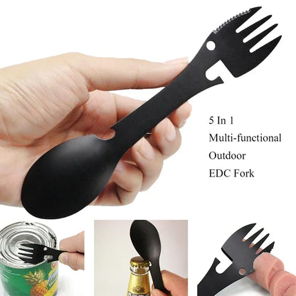 TrekTool 5-in-1 Outdoor Besteck – Edelstahl Camping-Multitool