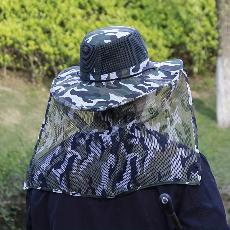 Camouflage SunShield – Atmungsaktiver Outdoor-Hut mit Nackenschutz