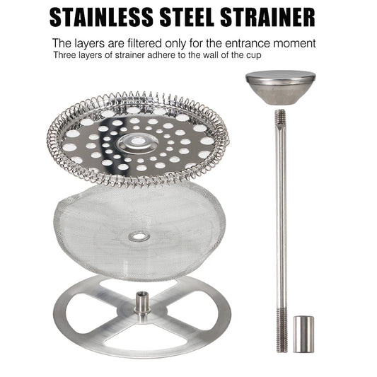 750 ml Titan Kaffeebecher mit Deckel - French Press Pot für Outdoor-Camping und Kochen