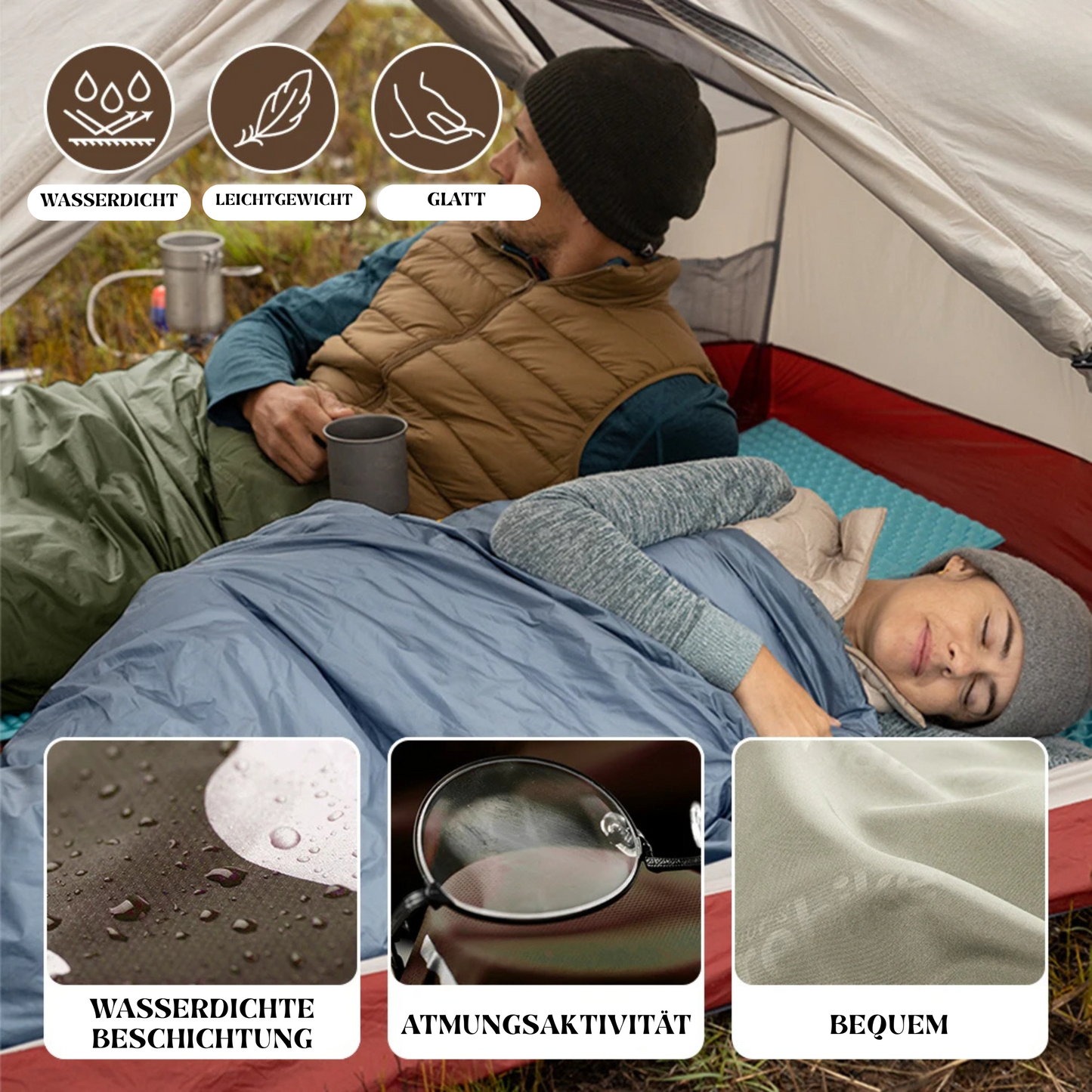 Nebelrolle Lite – Ultraleichter Schlafsack für milde Nächte, kompakt & atmungsaktiv